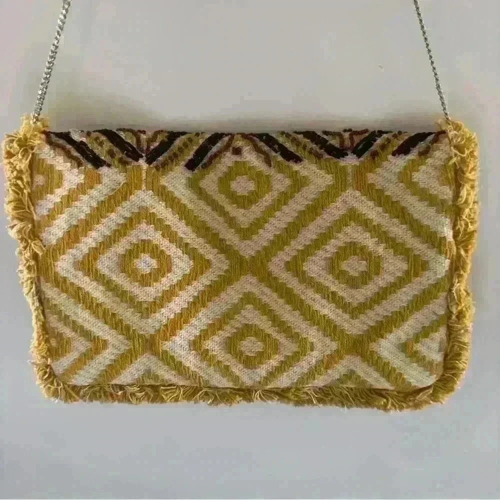 Promod Multi Beaded Fringe Clutch medium multicolor